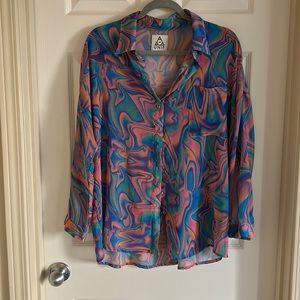 Unif Rainbow Swirl Button Down